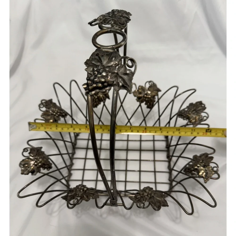 Vintage Antique‎ Basket FILIGREE Melchior Soviet USSR Fruit Country Kitchen
